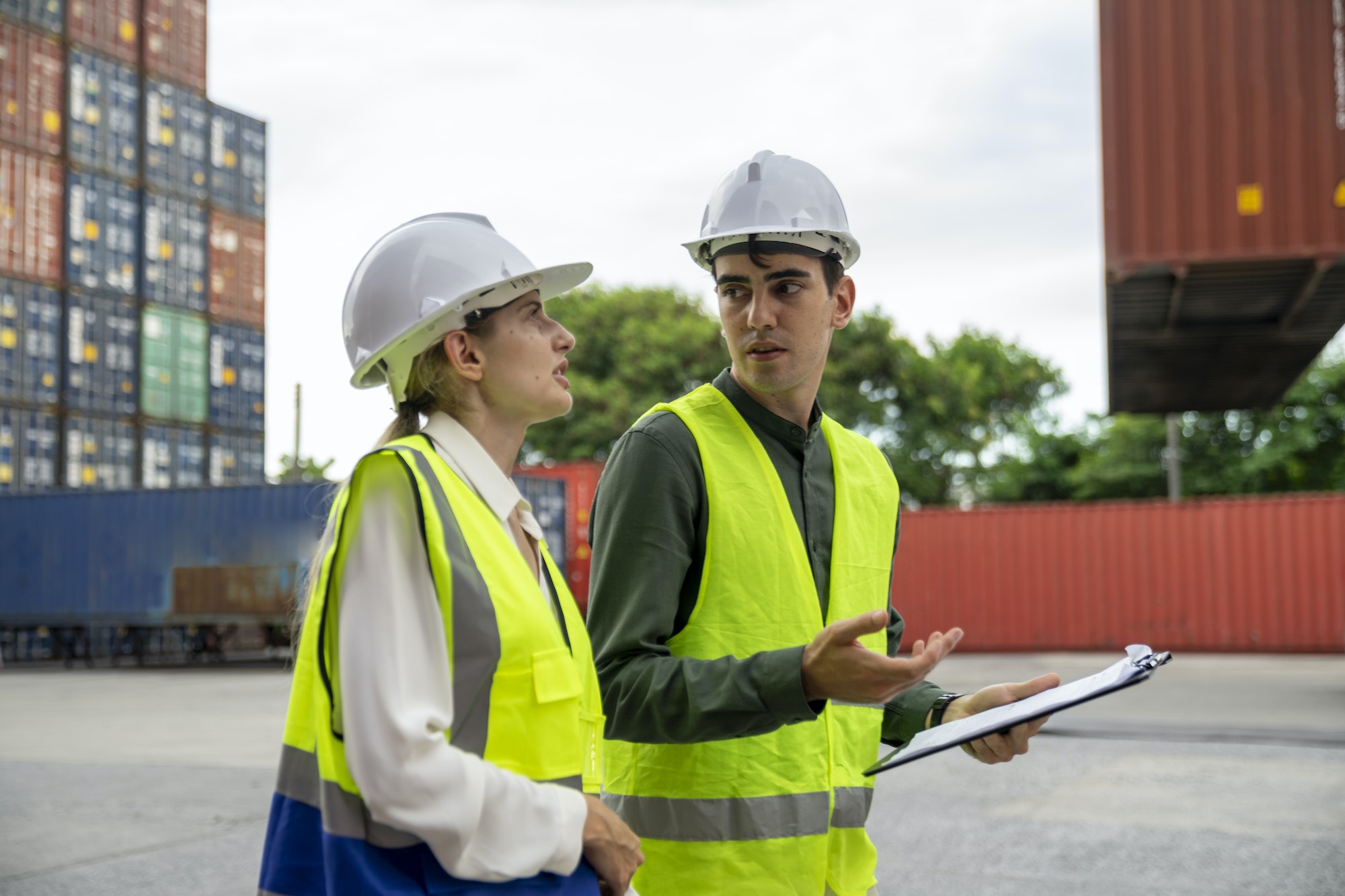 Logistics supply chain management and international goods import-export concept .