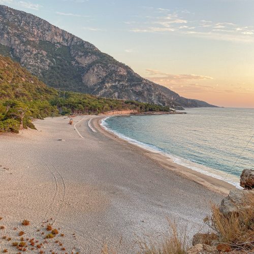 Travel Turkey . Sandy beach. Kidrak beach. Fethiye